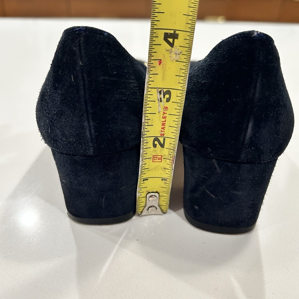 Salvatore Ferragamo Classic Black Suede Leather Closed Toe‎ Pump Heels Shoe 8 AA - Picture 6 of 15